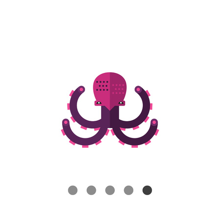 Multicolored vector icon of purple sea octopusのイラスト素材