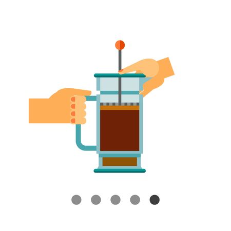 Icon of human hands opening lid of press potのイラスト素材