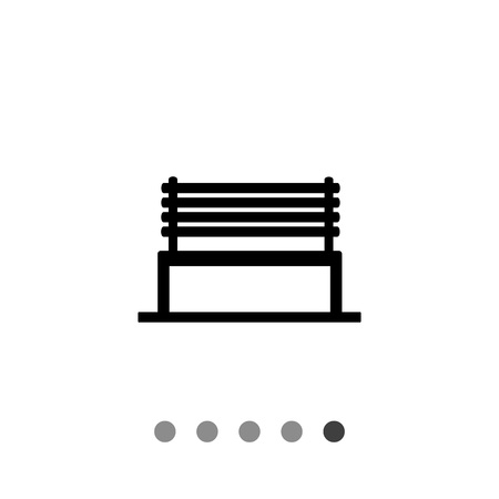 Monochrome vector icon of park bench with back made of wooden barsのイラスト素材