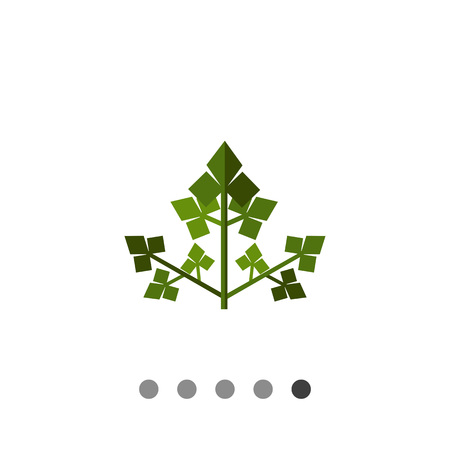 Multicolored flat icon of green parsley leaf, isolated on whiteのイラスト素材