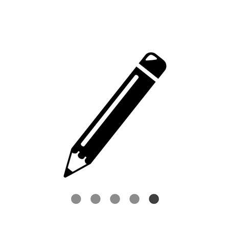 Monochrome vector icon of sharp pencil with eraserのイラスト素材