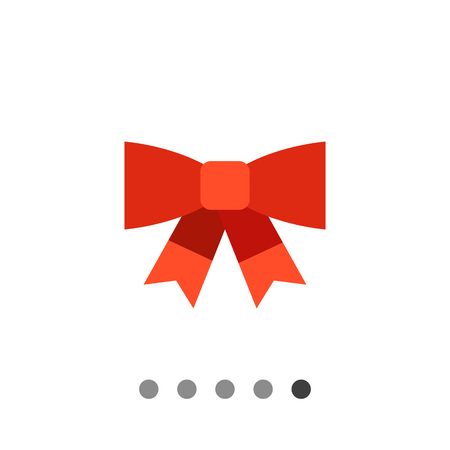 Vector icon of red bow, isolated on whiteのイラスト素材