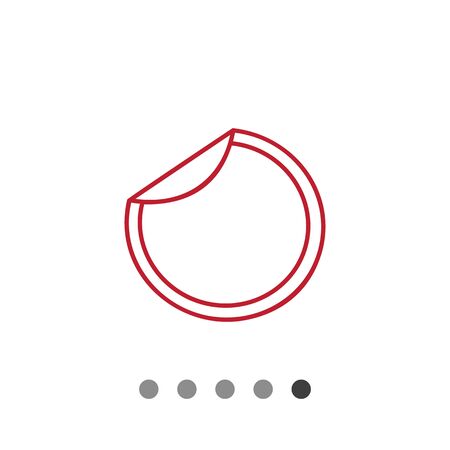 Icon of round sticker with unstuck cornerのイラスト素材