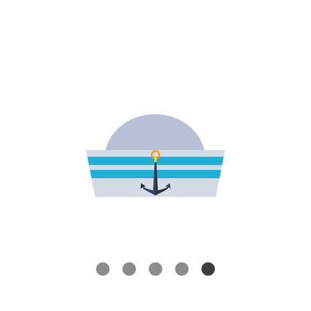 Sailor cap. Occupation, navy, uniform. Sailing concept. Can be used for topics like clothing, headwear, sailing.のイラスト素材