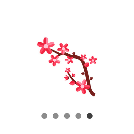 Image of sakura branch covered by bright pink flowersのイラスト素材