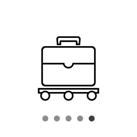 Icon of suitcase moving on luggage carouselのイラスト素材