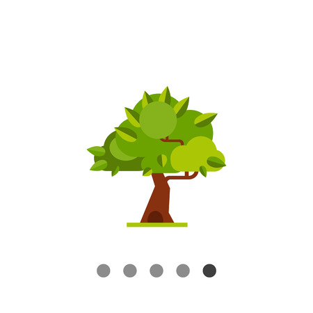 Summer tree flat icon. Multicolored vector illustration of tree with thick leavesのイラスト素材