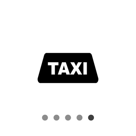 Monochrome vector simple icon of taxi light box signのイラスト素材