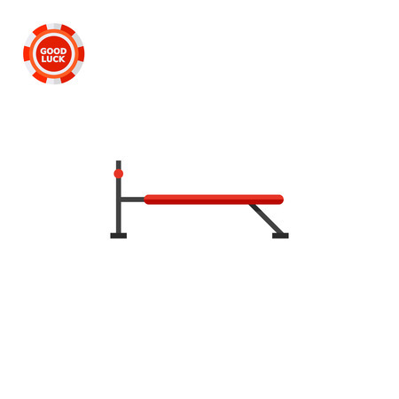 Red athletic bench. Exercising, effort, equipment. Athletic bench concept. Can be used for topics like sport, fitness, athletics.のイラスト素材