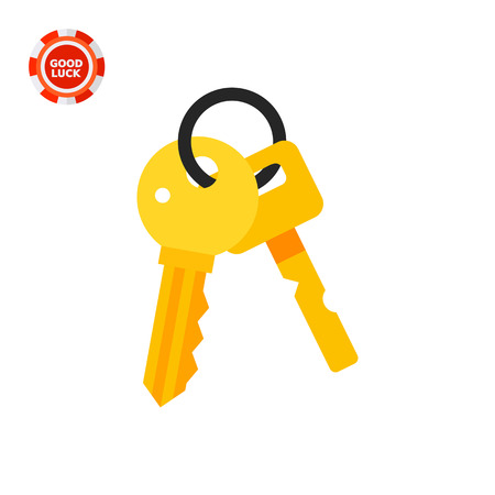 Bunch of two keys. Protection, locking, house. Key concept. Can be used for topics like finance, technology, business.のイラスト素材