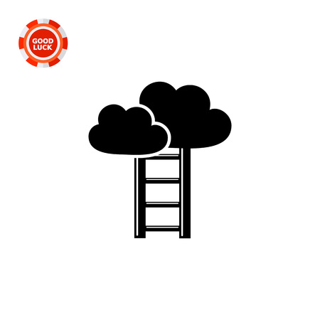 Ladder leading to clouds. Achievement, effort, success. Success concept. Can be used for topics like business, psychology, gamification, managementのイラスト素材