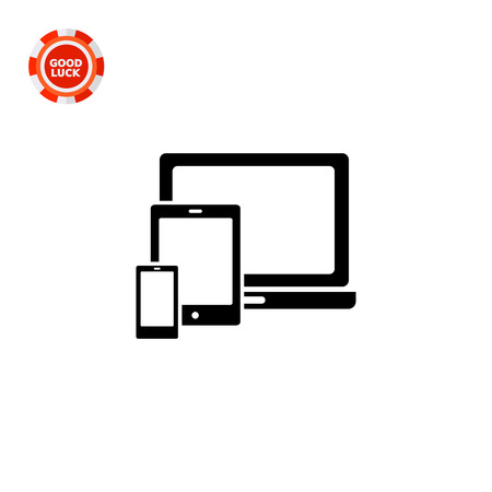 Computer, tablet PC and smartphone. Devices, technology, gadget. Modern technology concept. Can be used for topics like network, social media, technology, Internetのイラスト素材