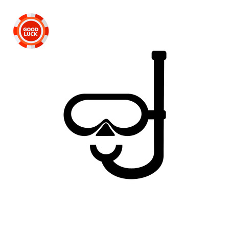 Diving mask with snorkel. Summer, sea, underwater. Diving concept. Can be used for topics like swimming, sport, tourism.のイラスト素材