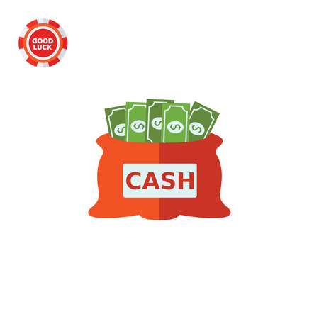 Dollar banknotes in bag. Wealth, currency, investment. Cash concept. Can be used for topics like finance, business, marketing.のイラスト素材