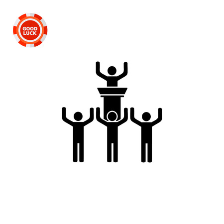 Monochrome simple icon of electorate listening to politicianのイラスト素材