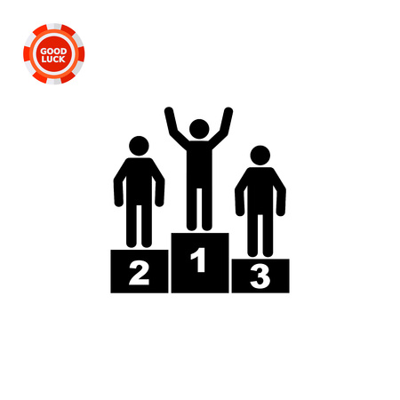 Three winners on pedestal. Success, competition, leadership. First place concept. Can be used for topics like sport, business, management.のイラスト素材