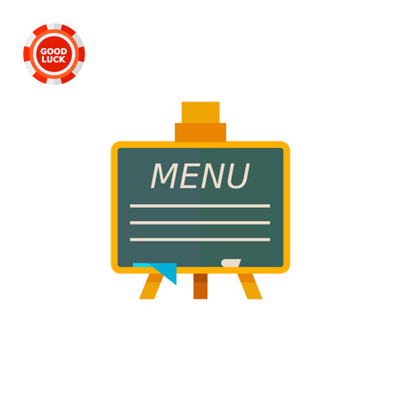 Menu on blackboard. Choice, ingredient, outdoor. Restaurant concept. Can be used for topics like cooking, restaurant business, food.のイラスト素材