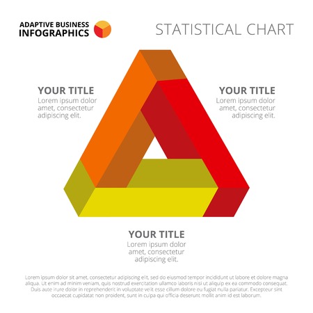 Triangle diagram. Element of presentation, chart, layout. Creative concept for business templates, layout, presentation reports. Can be used for topics like business strategy, planning, managementのイラスト素材