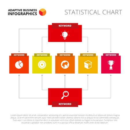 Vertical tree diagram. Element of presentation, graph, chart. Concept for business templates, layout, presentation reports. Can be used for topics like workflow, strategy, planningのイラスト素材