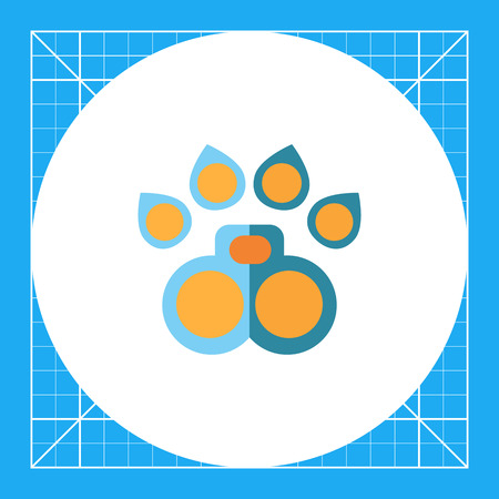 Multicolored vector icon of orange and blue animal paw traceのイラスト素材