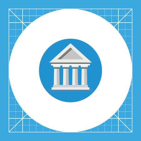 Bank building in circle. Structure, architecture, wealth. Bank concept. Can be used for topics like finance, business, banking.のイラスト素材