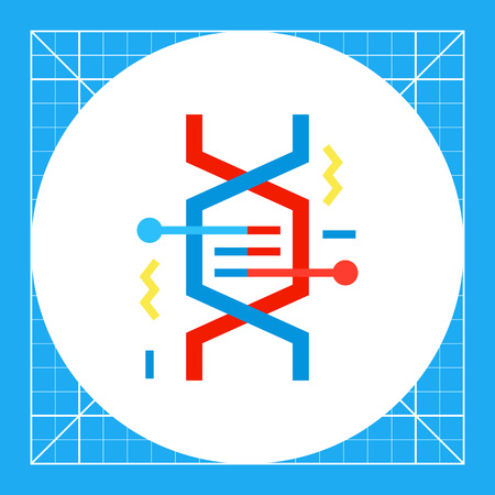 Illustration of DNA fragment. Genetics, molecule, genome, cell. Genetics concept. Can be used for topics like genome, science, anatome, knowledgeのイラスト素材