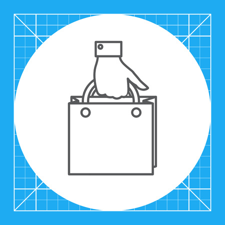 Icon of man hand holding shopping bagのイラスト素材