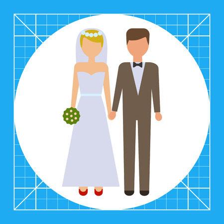 Icon of bride and bridegroomのイラスト素材