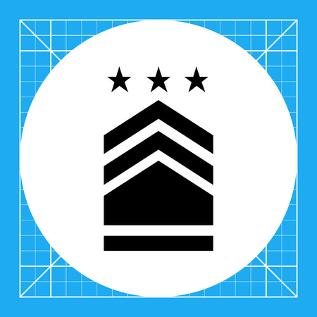 Military badge with three stars. Rank, uniform, identification. Army concept. Can be used for topics like armed forces, war, military science.のイラスト素材