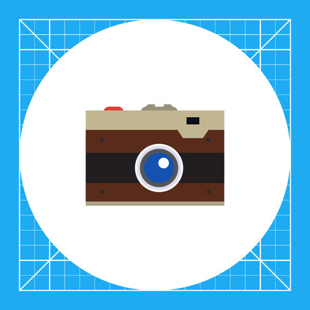 Multicolored vector icon of retro snapshot cameraのイラスト素材