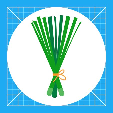 Vector icon of spring onion bunchのイラスト素材