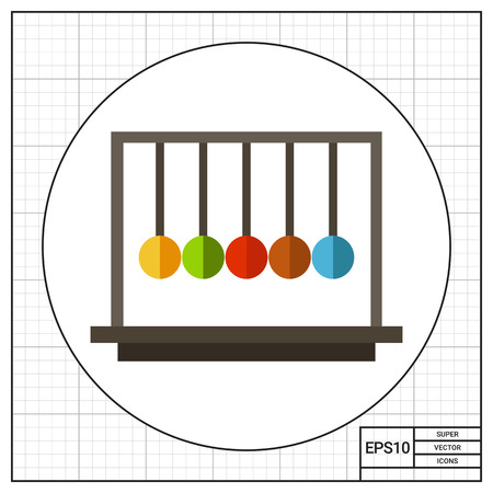 Multicolored vector icon of Newton cradle balancing ballsのイラスト素材