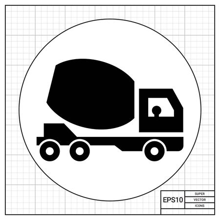 Icon of concrete mixer truckのイラスト素材