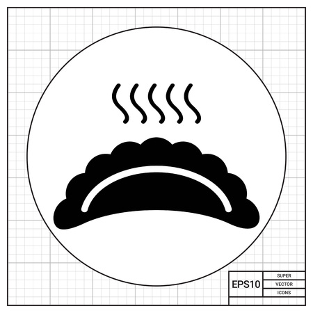 Vector icon of hot ravioli with steamのイラスト素材