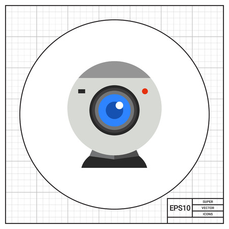 Isolated web-camera. Shooting, communication, device. Web-camera concept. Can be used for topics like electronics, marketing, technology.のイラスト素材