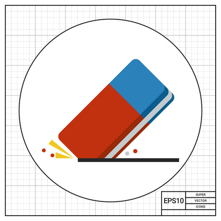 Multicolored vector icon of rubber erasing lineのイラスト素材