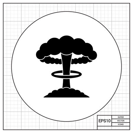 Mushroom cloud. Terror, danger, radiation. Nuclear explosion concept. Can be used for topics like weapon, war, violence.のイラスト素材