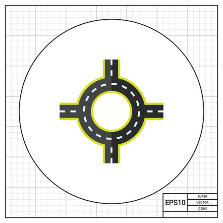 Ring road. Traffic, top view of road, route. Ring road concept. Can be used for topics like traffic, transport, routeのイラスト素材