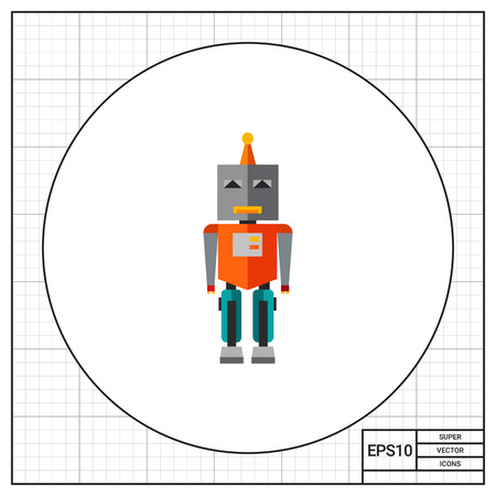 Multicolored vector icon of standing robot toyのイラスト素材