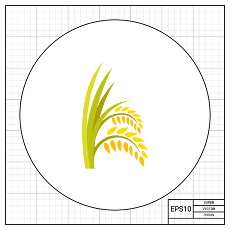 Ears of rice plant iconのイラスト素材
