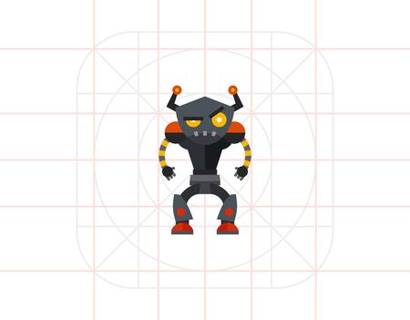 Angry Humanoid Robot Iconのイラスト素材