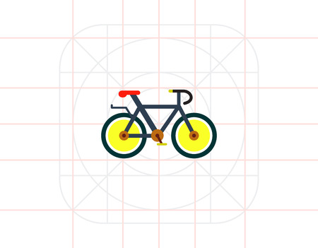 Bicycle with Yellow Wheels Iconのイラスト素材
