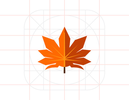 Brown maple leaf iconのイラスト素材