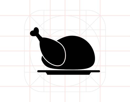 Chicken simple iconのイラスト素材