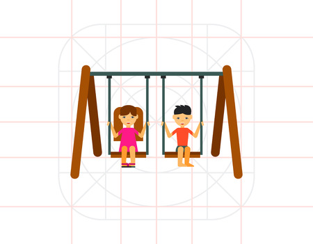 Children in Park Iconのイラスト素材