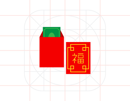 Chinese New Year money packetのイラスト素材