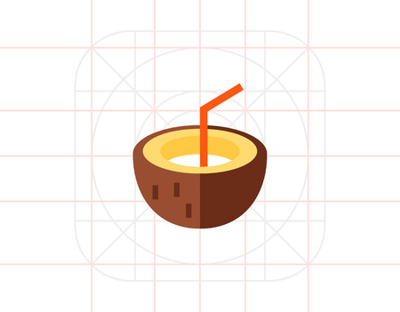 Coconut cocktail iconのイラスト素材