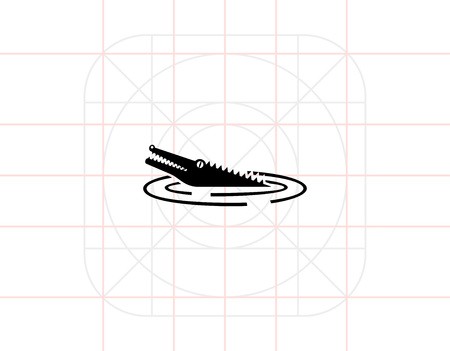 Crocodile Simple Iconのイラスト素材