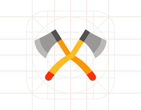 Crossed Lumberjack Axes Iconの写真素材