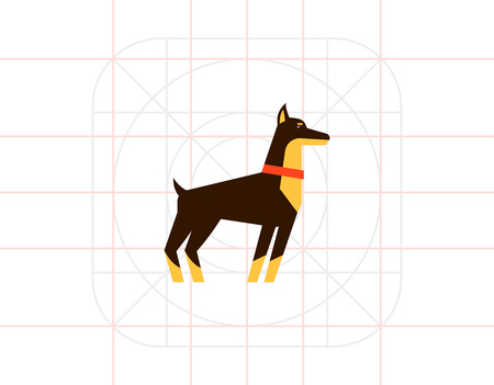 Doberman dog iconのイラスト素材